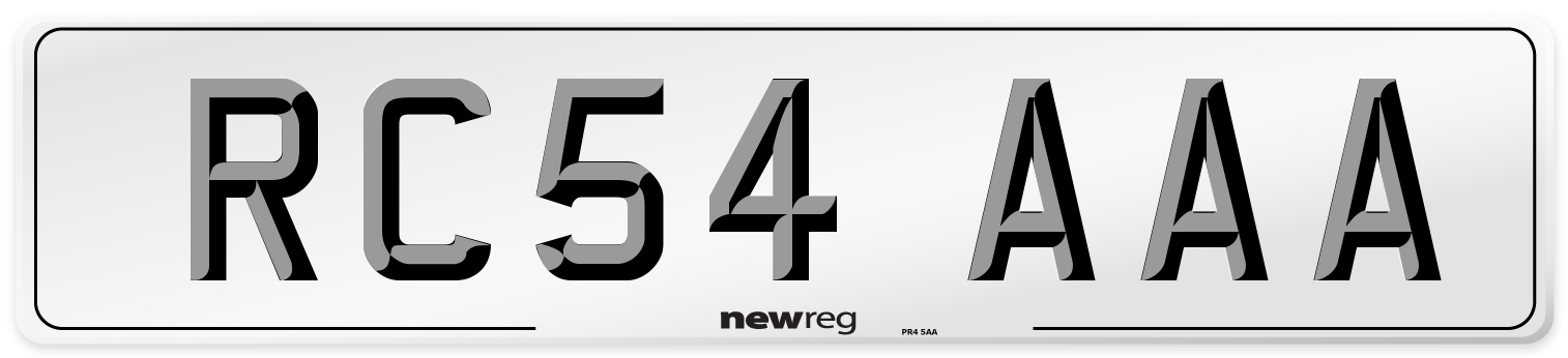 RC54 AAA Number Plate from New Reg